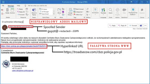 screen fałszywego maila