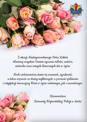 życzenia z okazji Dnia Kobiet - róże