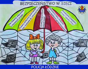 rysunek dziecięcy parasolka i dzieci na nim