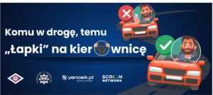 plakat promujący &quot; Łapki na kierownicę&quot;