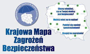 Plakat Krajowej Mapy zagrożeń Bezpieczeństwa - numer alarmowy 112
