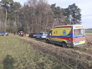 Policjanci podczas działań poszukiwawczych.