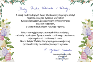 Życzenia wielkanocne Komendanta.