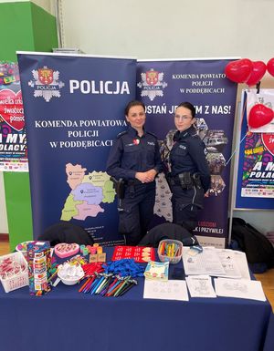 Policjanci przy stoisku podczas Finału.