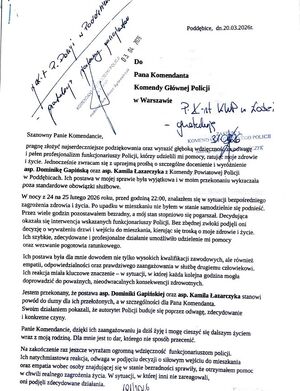 Treść podziękowań.