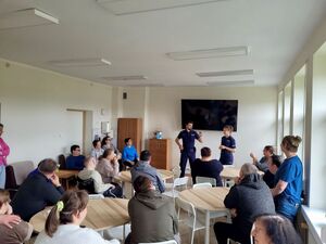 Spotkanie policjantów z pensjonariuszami.