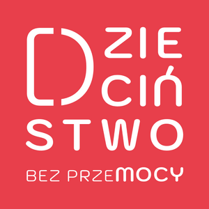 Logo z napisem "Dzieciństwo bez Przemocy".
