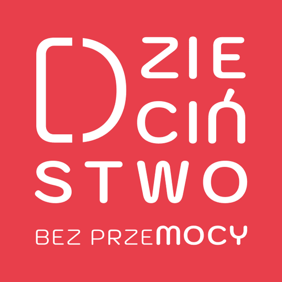Logo z napisem "Dzieciństwo bez Przemocy".