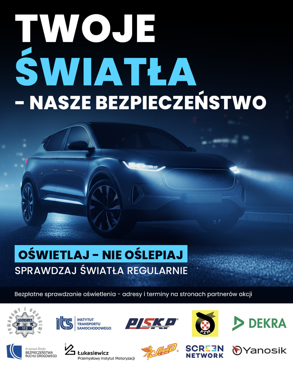 Bezpłatne sprawdzanie świateł pojazdów w Poddębicach